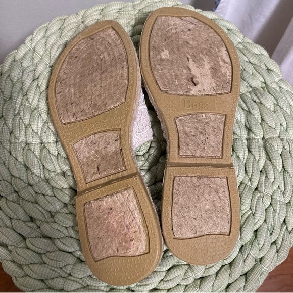 Bass Samba White Light Gray Suede Lace Slip on Flat Espadrille Sandals NWOB - Picture 7 of 7